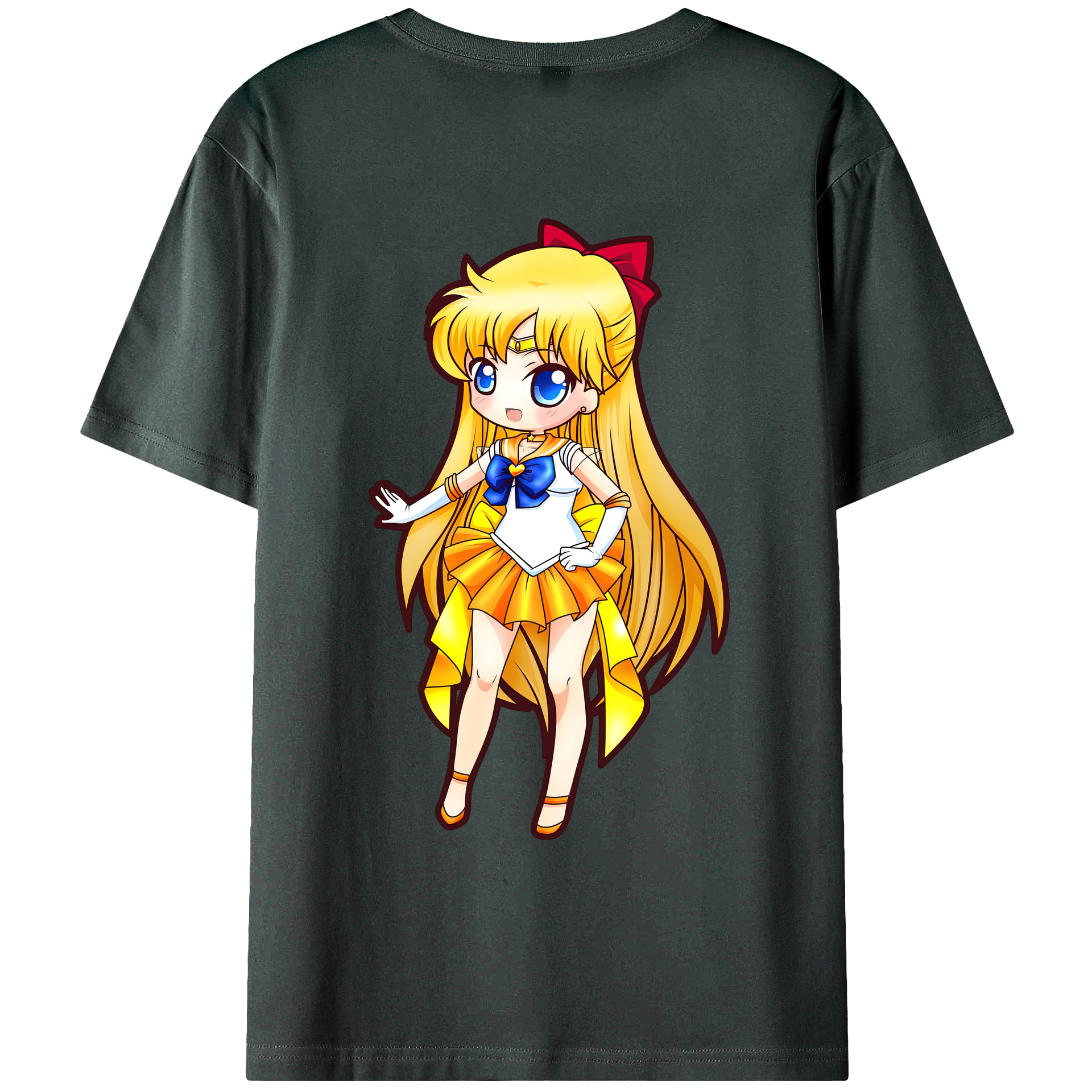 （画像用） 美少女戦士セーラームーン 愛野 美奈子 あいの みなこ Sailor Moon Aino Minako 綿100％ メンズ半袖Tシャツ（バックプリント） 通気性